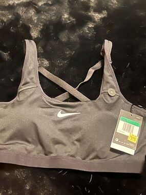 Nike Black  Crisscross Back Sports Bra with Swoosh Logo
